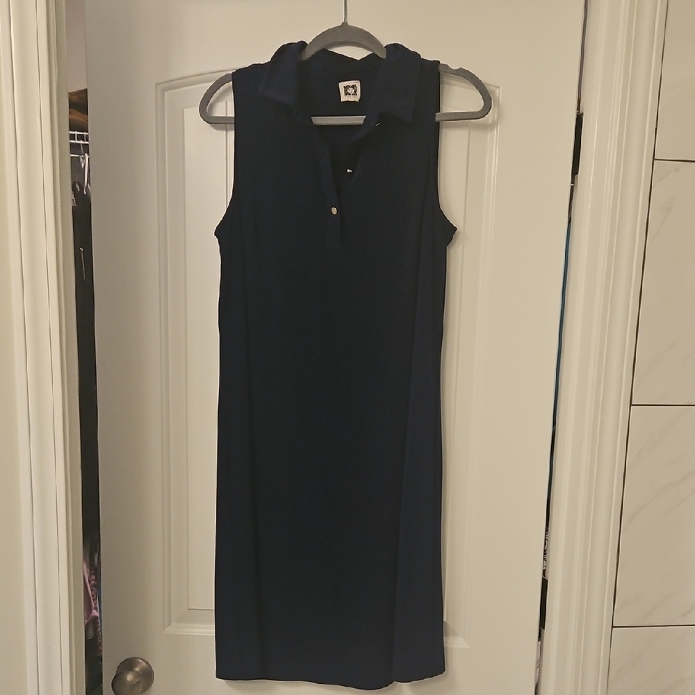Anne Klein Dark Blue Sleeveless Dress